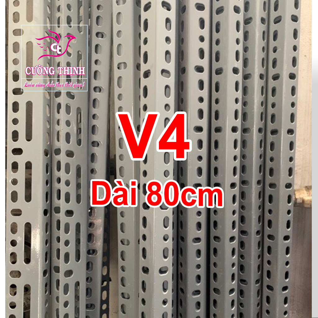 Sắt V lỗ | V4 dài 80cm, 100cm, Lắp ráp kệ sắt đa năng