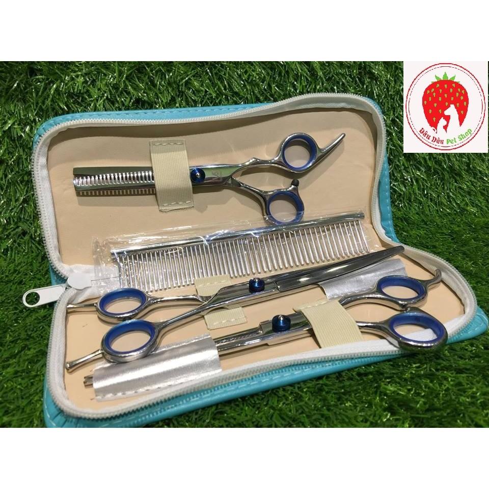BỘ KÉO CẮT TỈA SPA CHO THÚ CƯNG ( 3 KÉO + 1 LƯỢC)