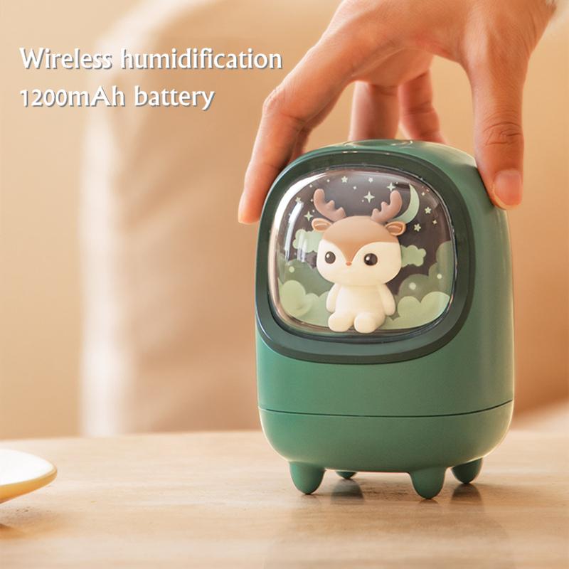 Hoạt Hình Dễ Thương USB Tạo Độ Ẩm Không Dây Siêu Âm Xông Tinh Dầu Phun Sương Tạo Phun Sương Tạo Ẩm Hình Ếch Con Có Đèn LED Mini Di Động Có Thể Sạc Máy Phun Sương Tạo Độ Ẩm