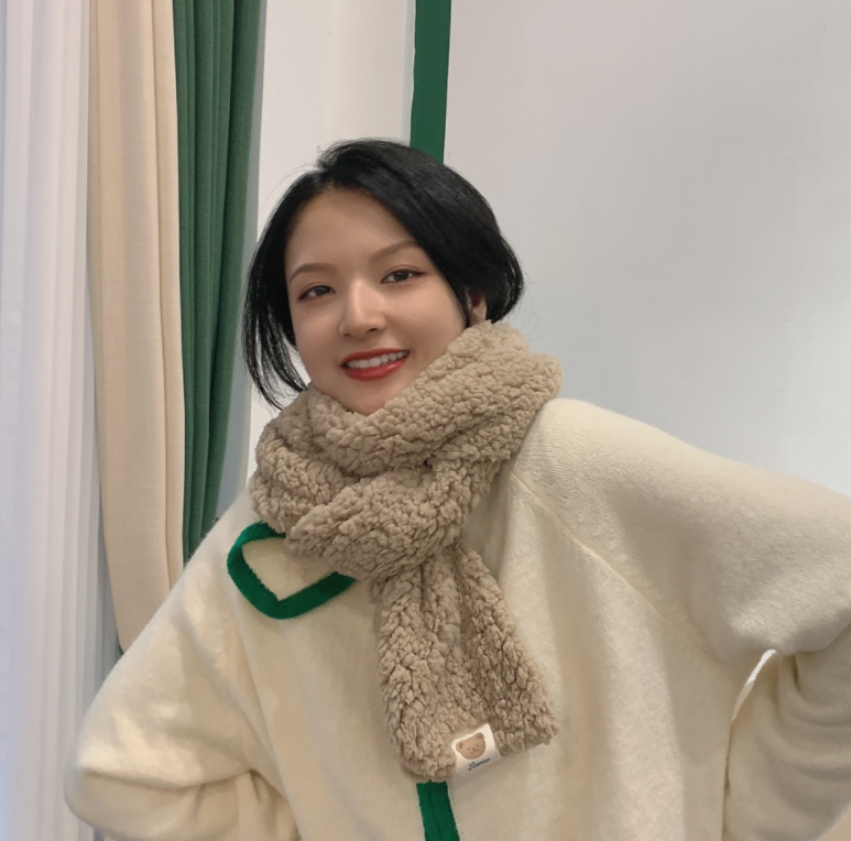 Khăn quàng cổ lông mềm Hàn Quốc xinh cho nữ giữ ấm mùa đông đi chơi chụp ảnh đẹp rẻ