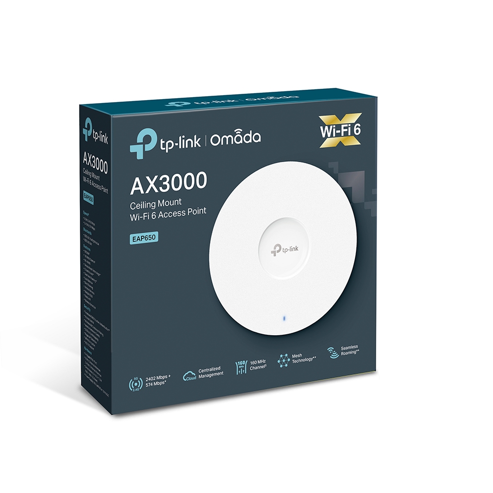 Bộ Access Point Gắn Trần TP-Link EAP650 Wifi 6 AX3000 - Hàng Chính Hãng