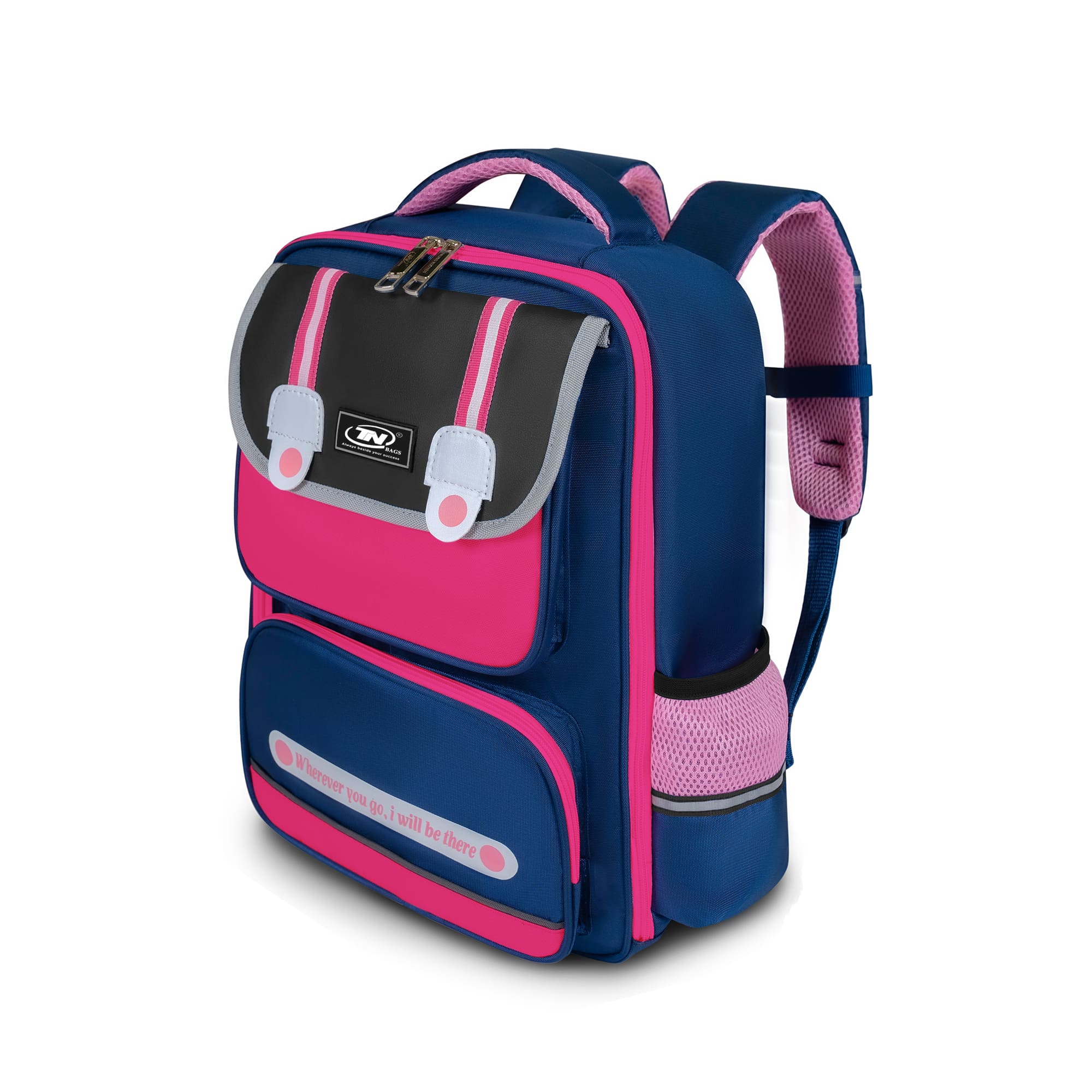 Balo học sinh nữ cao cấp TN.bags Smart Pink – Balo học sinh tiểu học chống nước, nhiều ngăn tiện lợi, màu hồng đáng yêu TN.B3112