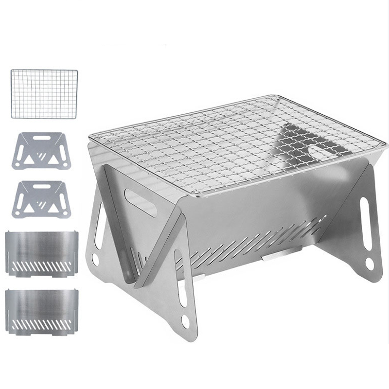 Bếp Nướng BBQ, Bếp Nướng Than Hoa Inox Siêu Đẹp, Siêu Bền, Bếp Nướng Mini, Bếp Than Mini Gấp Gọn