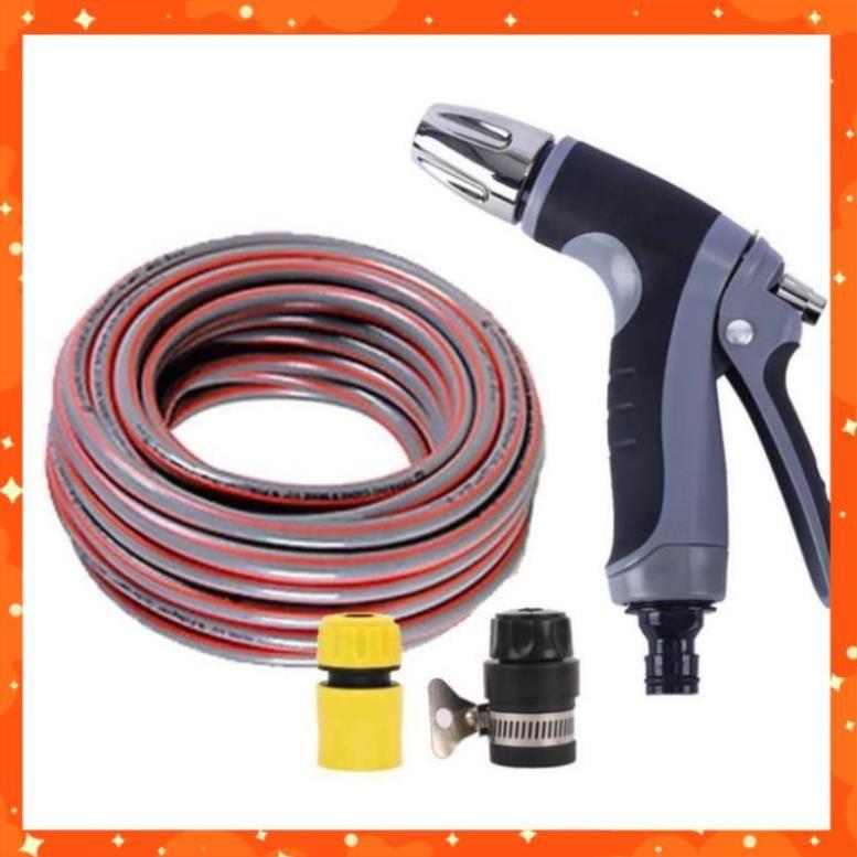 Bộ dây và vòi xịt tăng áp rửa xe tưới cây