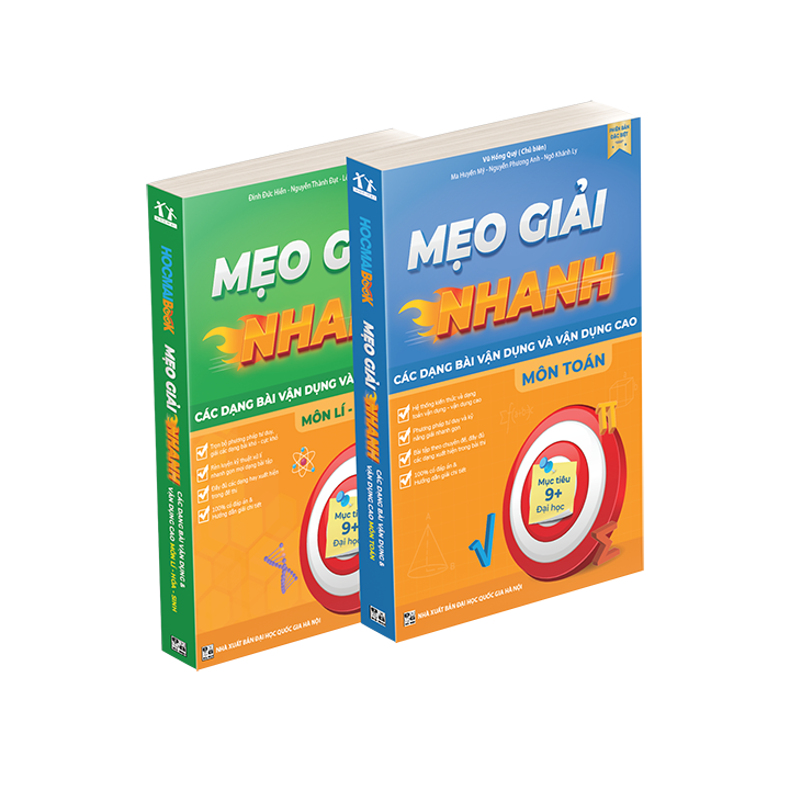 Sách - Combo Mẹo giải nhanh các dạng bài vận dụng và vận dụng cao môn Toán - Lí – Hóa – Sinh