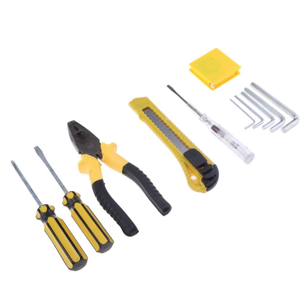 12-Piece Screwdriver Pliers Hex Wrench Cutter Measuring Tape Home Tools Set