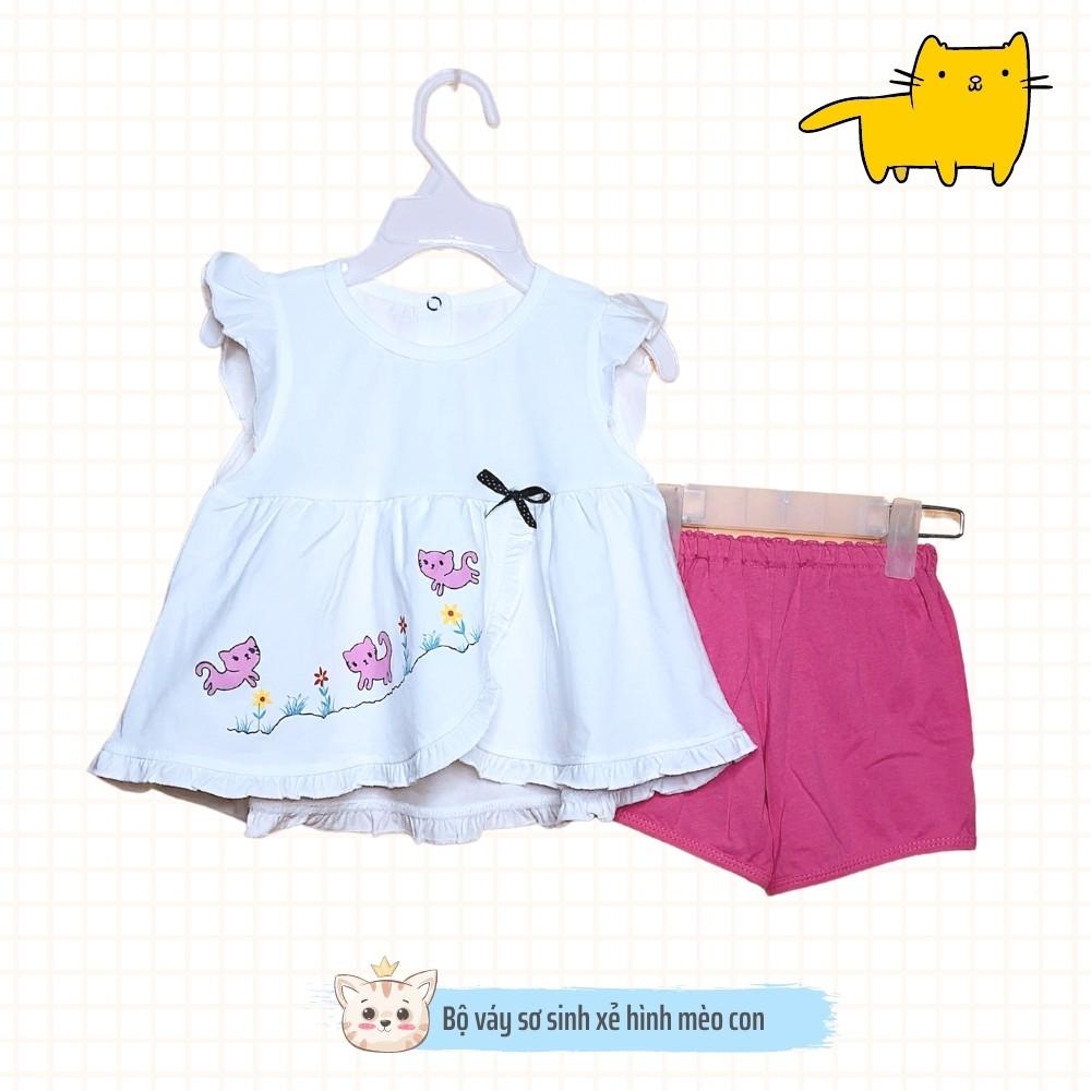 Váy bé gái sơ sinh 0-14 tháng mềm mại thấm hút mồ hôi cotton 100% an toàn làn da nhạy cảm Kidcat shop