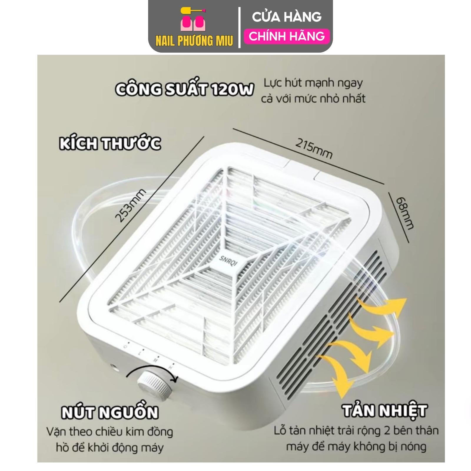 Máy Hút Bụi WL007 SNRQI 120W Màu Trắng Xanh, Nhựa ABS, Sức Gió Hút 8.5m/s, Cắm Điện, Dùng Làm Nail Tiện Lợi, Dễ Sử Dụng