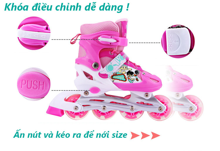 Giày Patin thể thao trẻ em - màu hồng