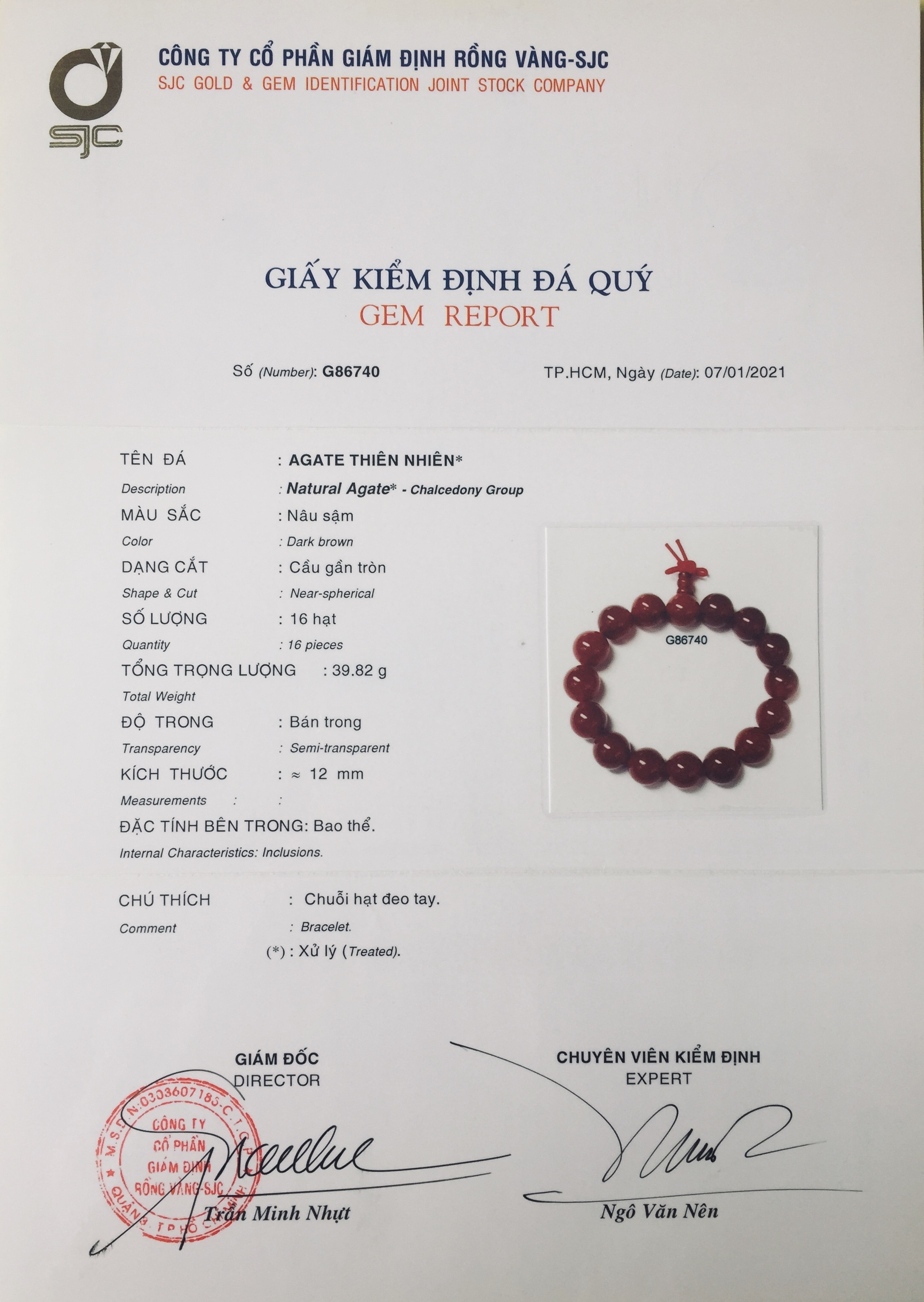 Bộ vòng đeo tay Phong Thủy Ngọc Phỉ Thúy, Chất liệu đá AGATE Thiên nhiên – Dòng Chalcedony, Kèm bản PHOTOCOPY GIẤY GIÁM ĐỊNH, kèm TÚI NHUNG