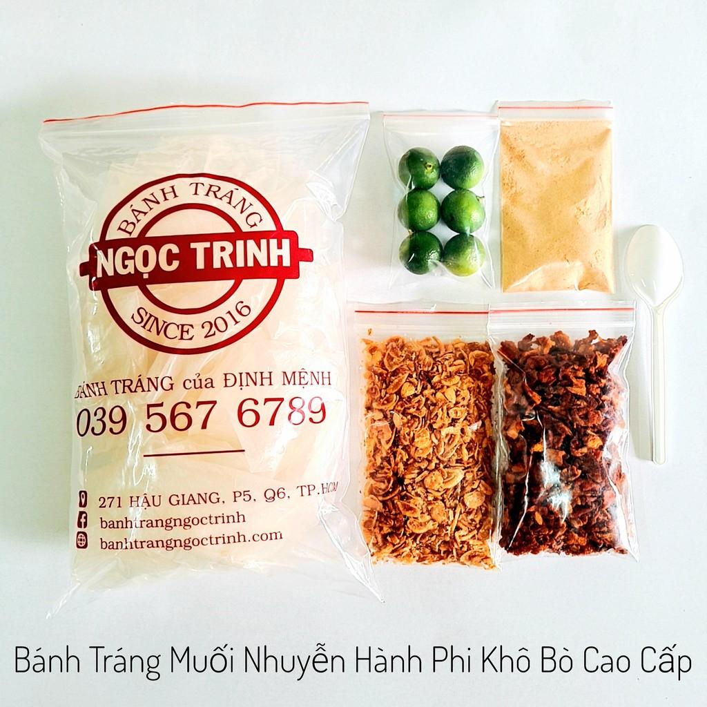 Bánh tráng muối nhuyễn hành phi khô bò (Túi 420g) cao cấp cực ngon bánh tráng Ngọc Trinh