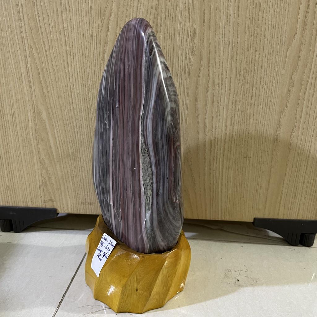 Cây đá đỏ tự nhiên người mệnh Thổ và Hỏa cao 35 cm, nặng 6 kg cả đế