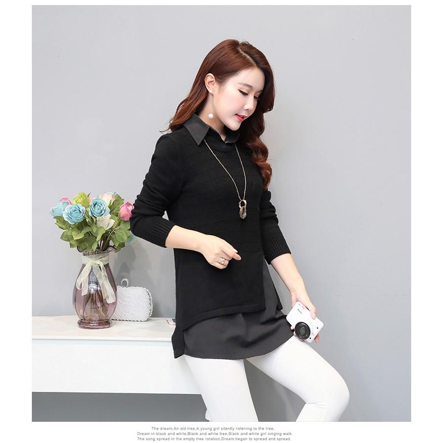 Áo len phối cổ thời trang