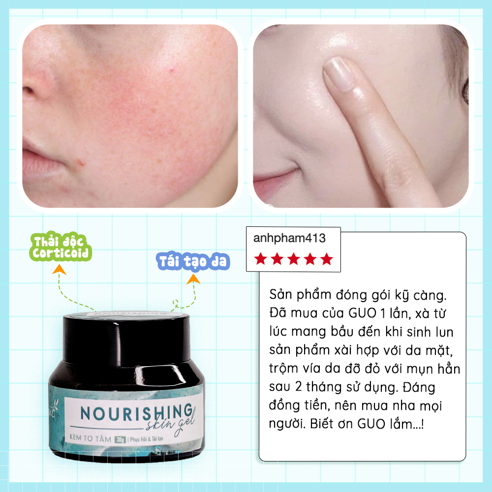 Kem Phục Hồi Thải Corticoid Cho Bà Bầu - Nourishing Skin Gel GUO 30gr