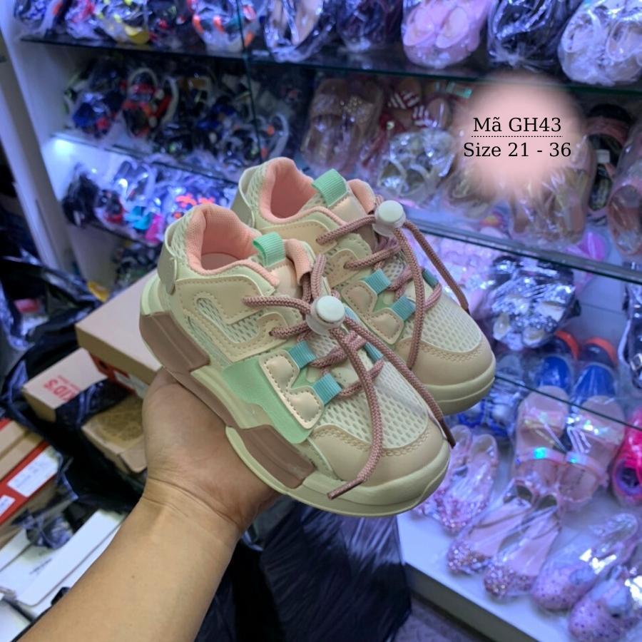 Giày thể thao đế độn buộc dây cho bé gái 1 - 12 tuổi khỏe khoắn năng động phong cách Hàn Quốc GH43