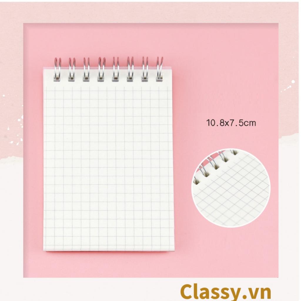 Sổ Grid 60 trang kích thước 10.8 X 7.5 CM hoạ tiết kẻ Caro Classy basic dùng để ghi chú, to-do list tiện lợi PK1725