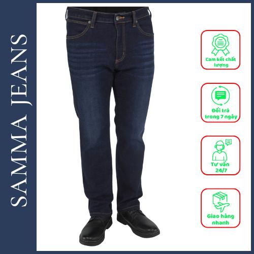 Quần Jean slim straight NAM Q10 màu xám Đen, Quần bò Nam Ôm Đứng, Chất vải co giãn Cao Cấp, Trẻ Trung | Samma Jeans - Xanh đen