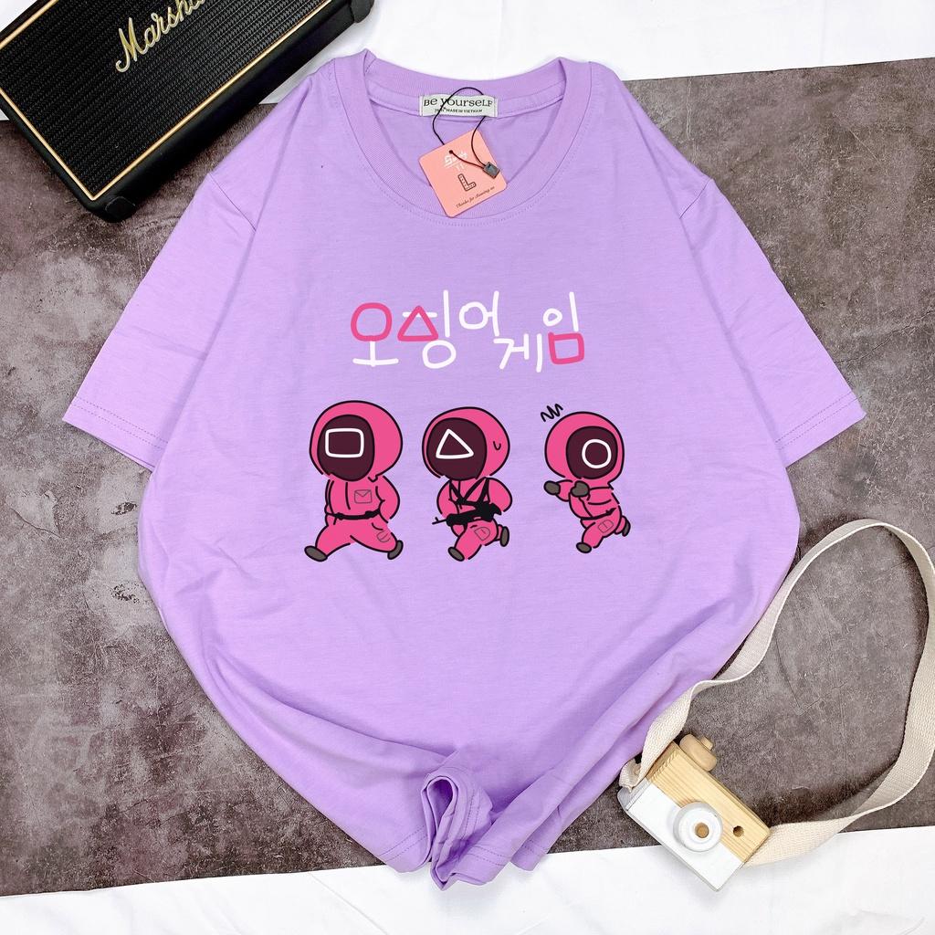 Áo thun SQUID GAME tay ngắn Be Yourself unisex size M L XL - CHIBI CHỮ HÀN TRÒ CHƠI CON MỰC