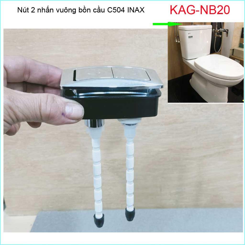 Nút nhấn cầu Inax C504-702 nút nhấn cầu xả 2 nhấn chữa nhật Kace KAG-NB20