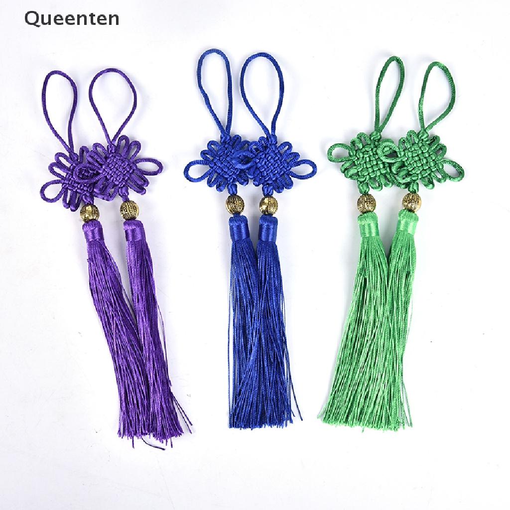 Queenten 2pcs Chinese Knot Jubilant Tassel Home Decoration Pendant DIY Craft Tassel Fringe VN
