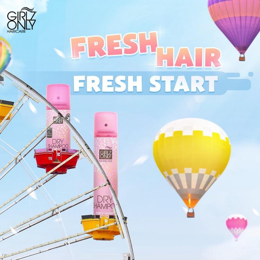 Dầu Gội Khô Girlz Only Dry Shampoo Party Nights Sạch Dầu Và Bồng Bềnh Ngay Lập Tức (Hồng) 200ml