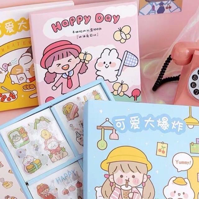 Hộp 1000 Sticker dán trang trí Telado xịn sò xinh xắn