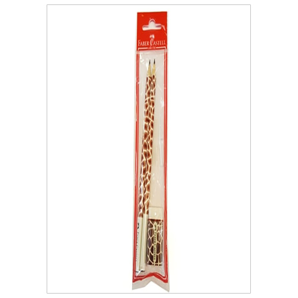 Bộ 2 Cây Bút Chì Đen + 1 Gôm Motif (Hình Hươu Cao Cổ) Giraffe Faber-Castell-1183682