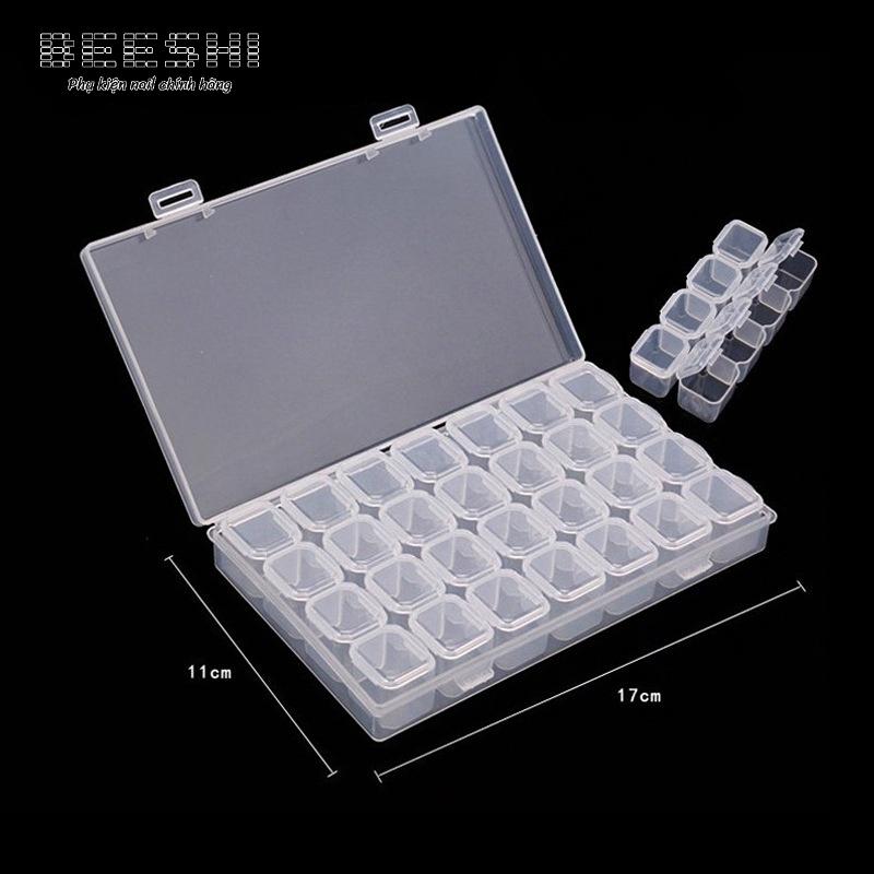 Hộp đựng đá và phụ kiện charm nail 28 ô có thể tháo rời -beeshi shop nail