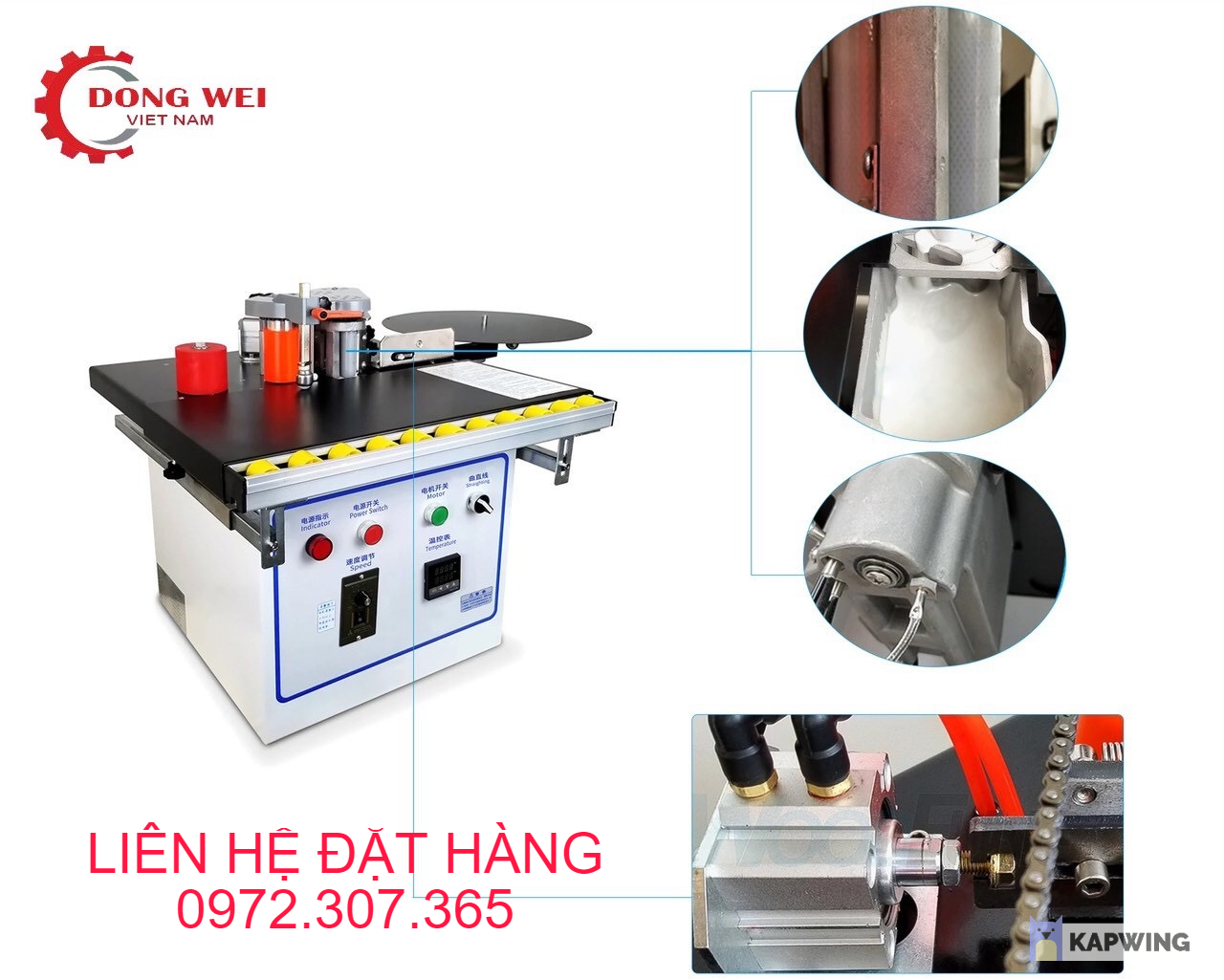 MÁY DÁN CẠNH GỖ MDF ST500 TẶNG KÈM KEO HẠT, 1 BỘ DAO GỌT CHỈ VÀ BỘ THANH MỞ RỘNG