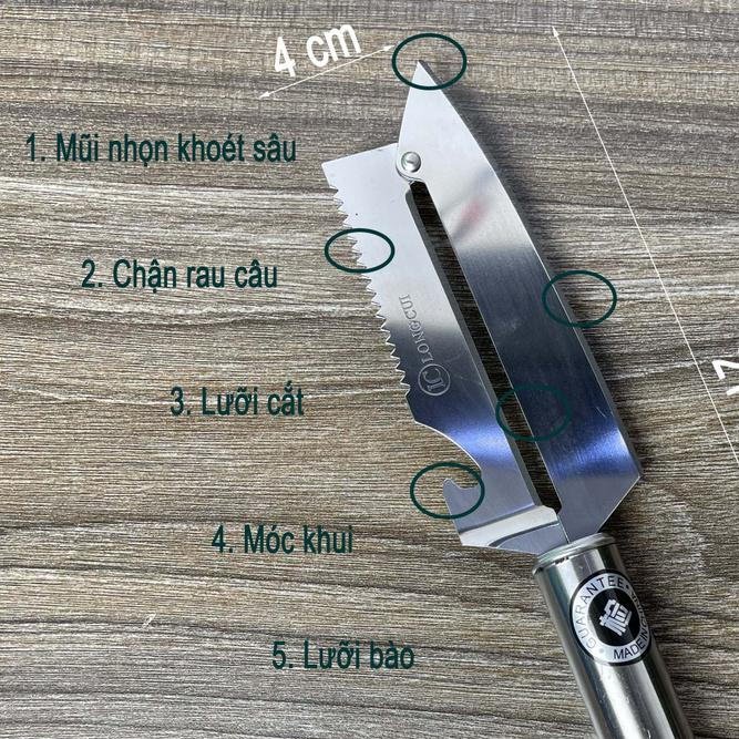 Dao bào inox 21cm, dao bào Thái Lan 22cm cán vàng đa năng, chất liệu inox bền đẹp, độ sắc bén cao của -  Siêu thị dụng cụ gia đình