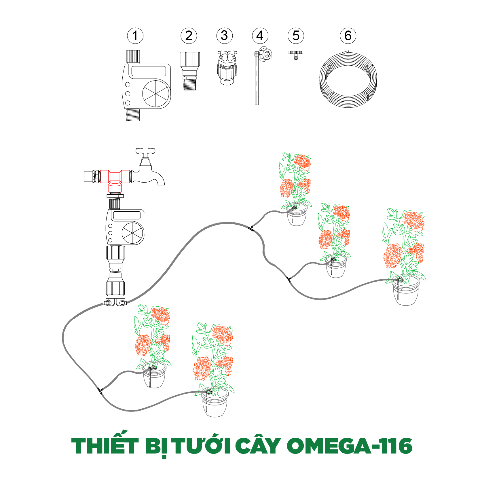 Thiết bị tưới cây OMEGA-116