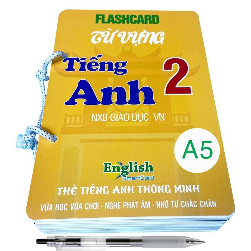 Flashcard tiếng Anh Lớp 2 BGD khổ lớn A5, có phát âm, hình ảnh và màu sắc sinh động