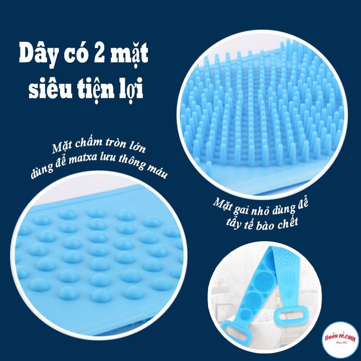 Dây Đai Chà Lưng 2 Mặt Đa Năng bằng silicon kỳ cọ massage tẩy da chết khi tắm 00267