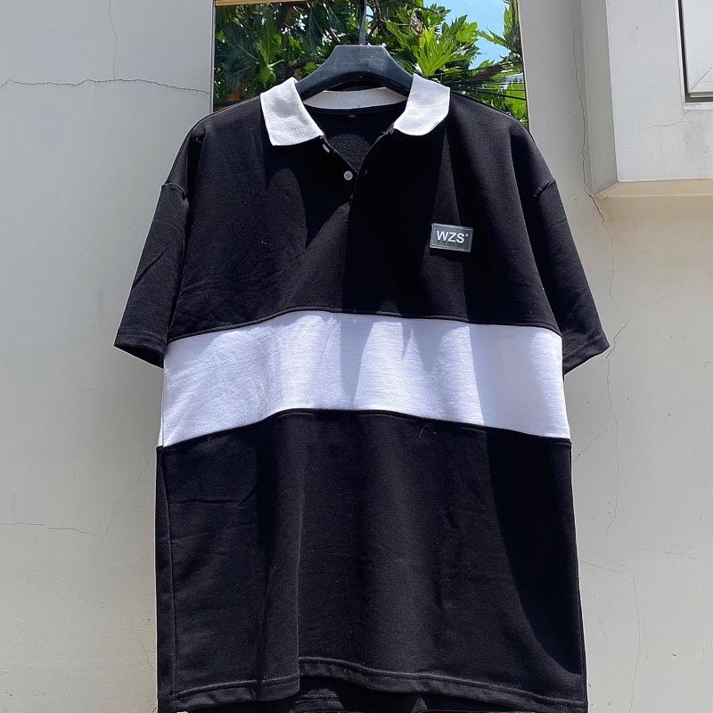 Áo Thun Polo Unisex WZS màu XANH LÁ form rộng ️ Chất thun da cá form nam nữ unisex/Áo thun có cổ Jaystoree