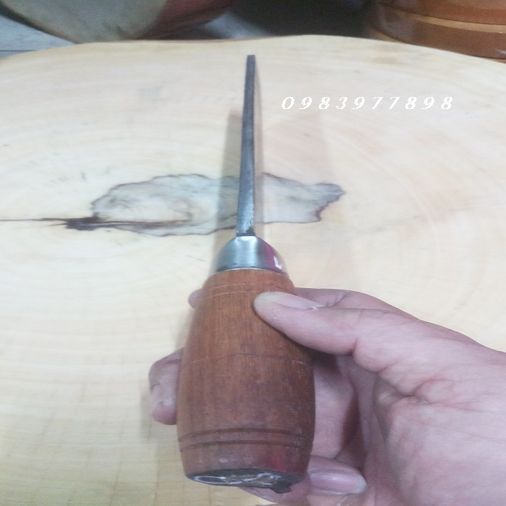 DAO THÉP NHÍP ĐÁNH BÓNG BẢNG VUÔNG CÁN GỖ CHẶT XƯƠNG SƯỜN,HEO,GÀ,VỊT...