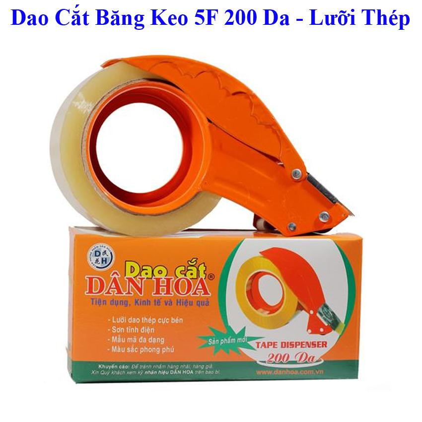 Dao cắt Dân Hoa bằng thép, Cắt băng dính cầm tay Dân Hoa 5cm, 200 Da