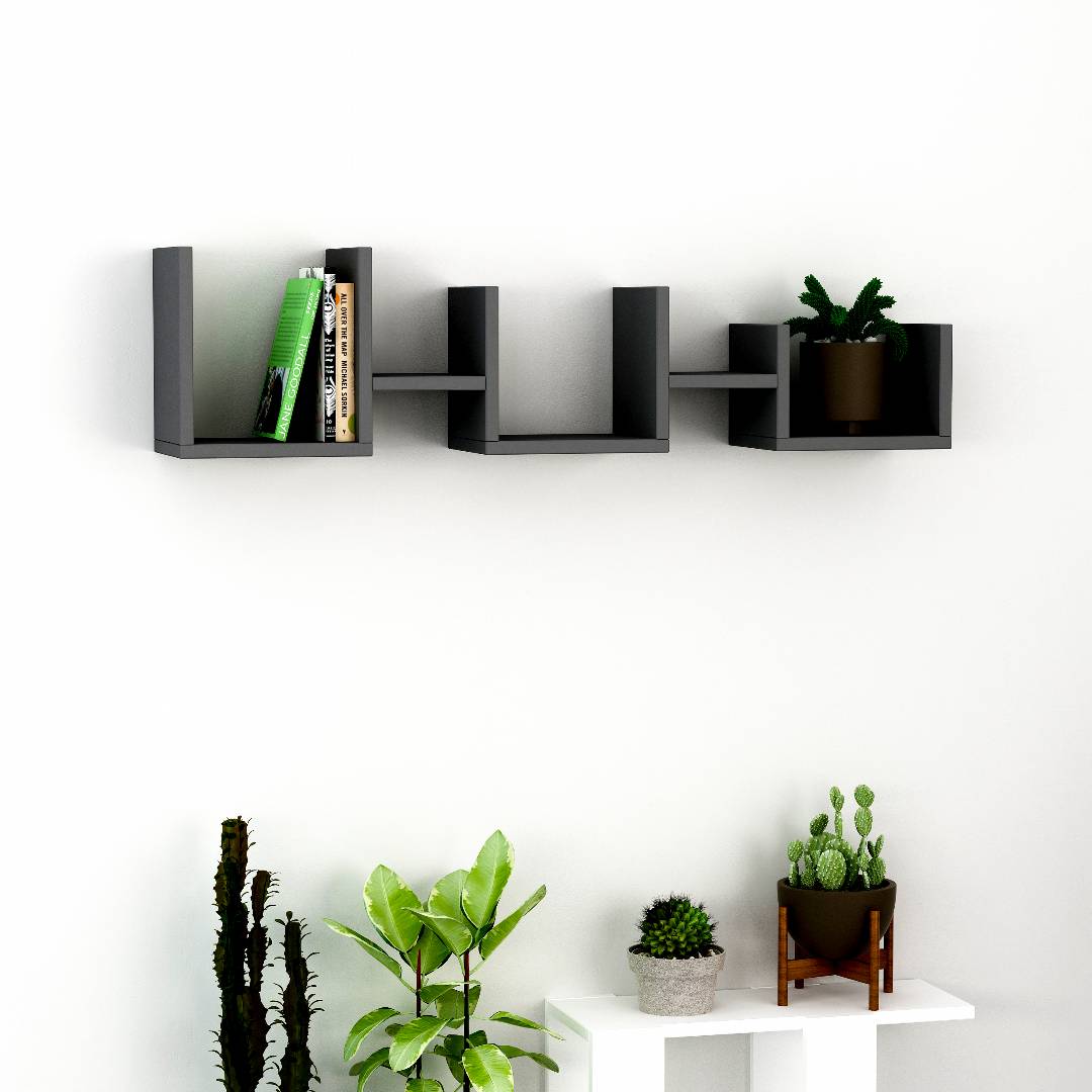 Kệ gỗ treo tường trang trí hiện đại SMLIFE Waseca  | Gỗ MDF dày 17mm chống ẩm | D100xR20xC25cm