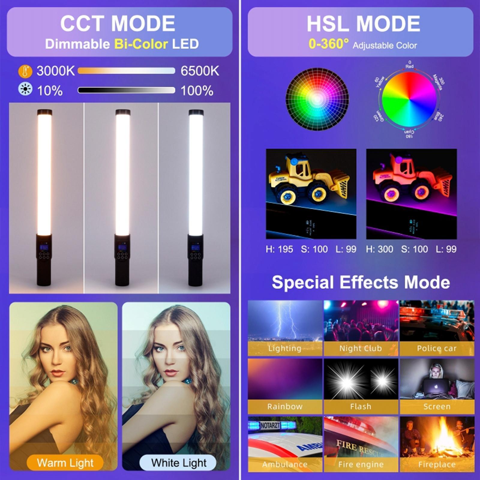 Handheld RGB Photography Light Stick Adjustable