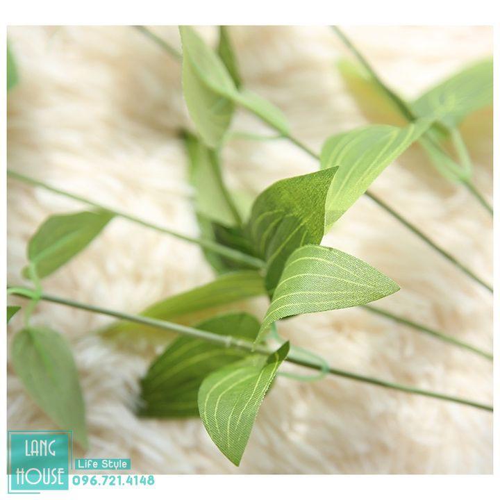 Hoa Giả Hoa Lụa - CÀNH LAN DƯƠNG XANH Loại 1 Giống Thật