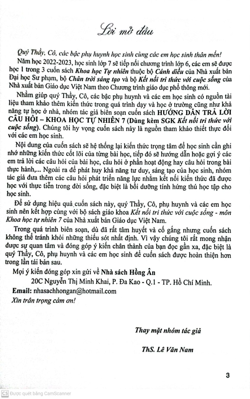 Hướng Dẫn Trả Lời Câu Hỏi Khoa Học Tự Nhiên Lớp 7 ( Dùng Kèm Sách Giáo Khoa Kết Nối Tri Thức Với Cuộc Sống)