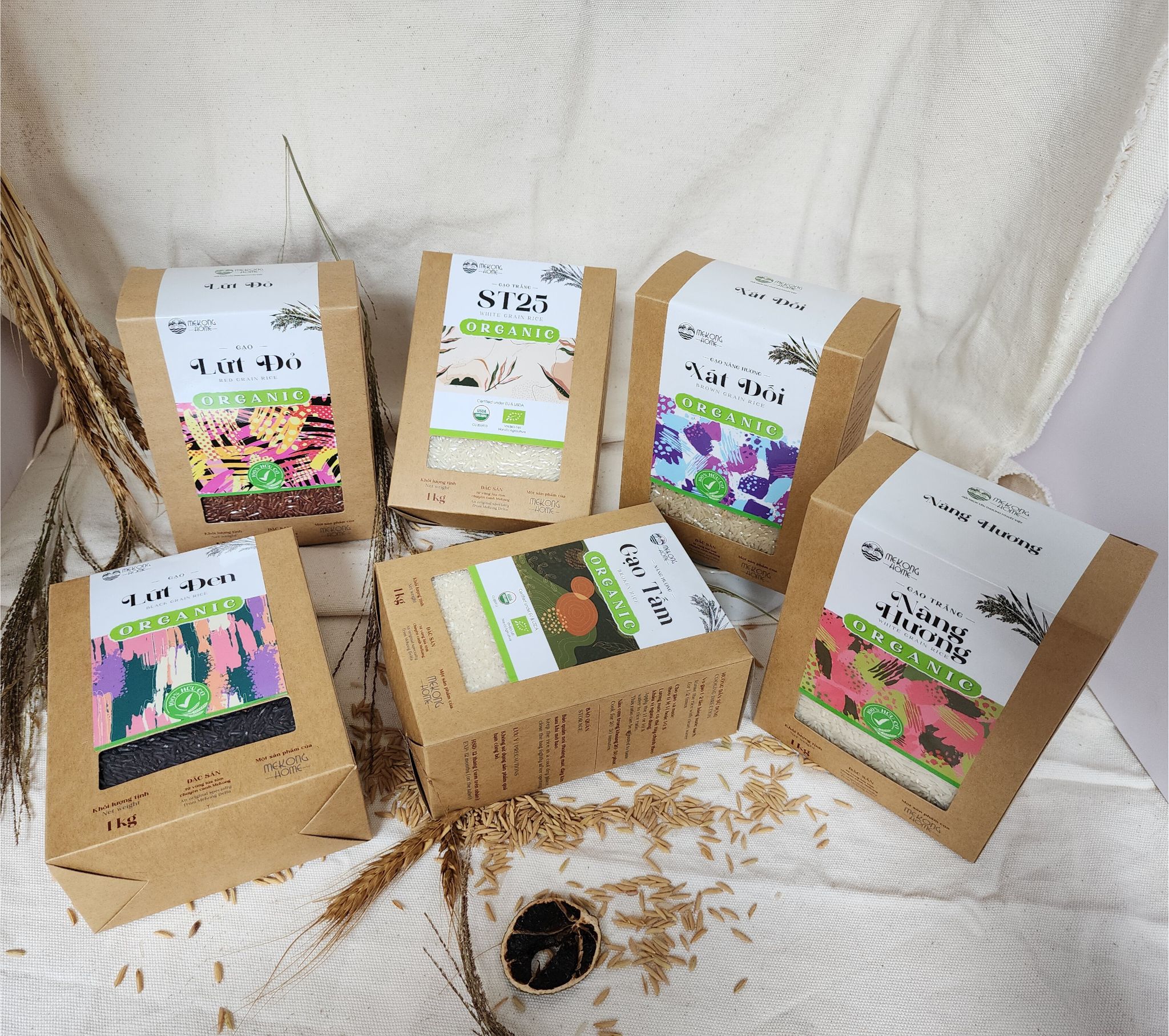 Gạo Tấm Mekong Home 100% Organic, gạo chuẩn vị Nàng Hương, dẻo, thơm, mùi ngọt nhẹ - 1kg