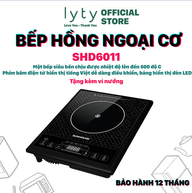 Bếp hồng ngoại cơ Sunhouse SHD6011 - Tặng kèm vỉ nướng -