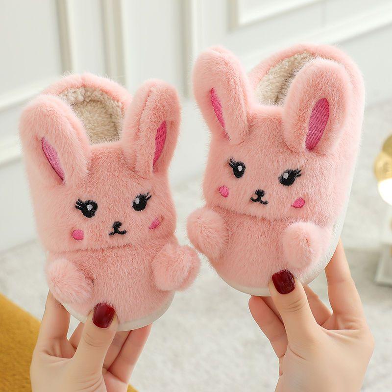 Dép Bông Đi Trong Nhà Hình Hoạt Hình Giữ Ấm Mùa Đông Thời Trang Dành Cho Trẻ Em