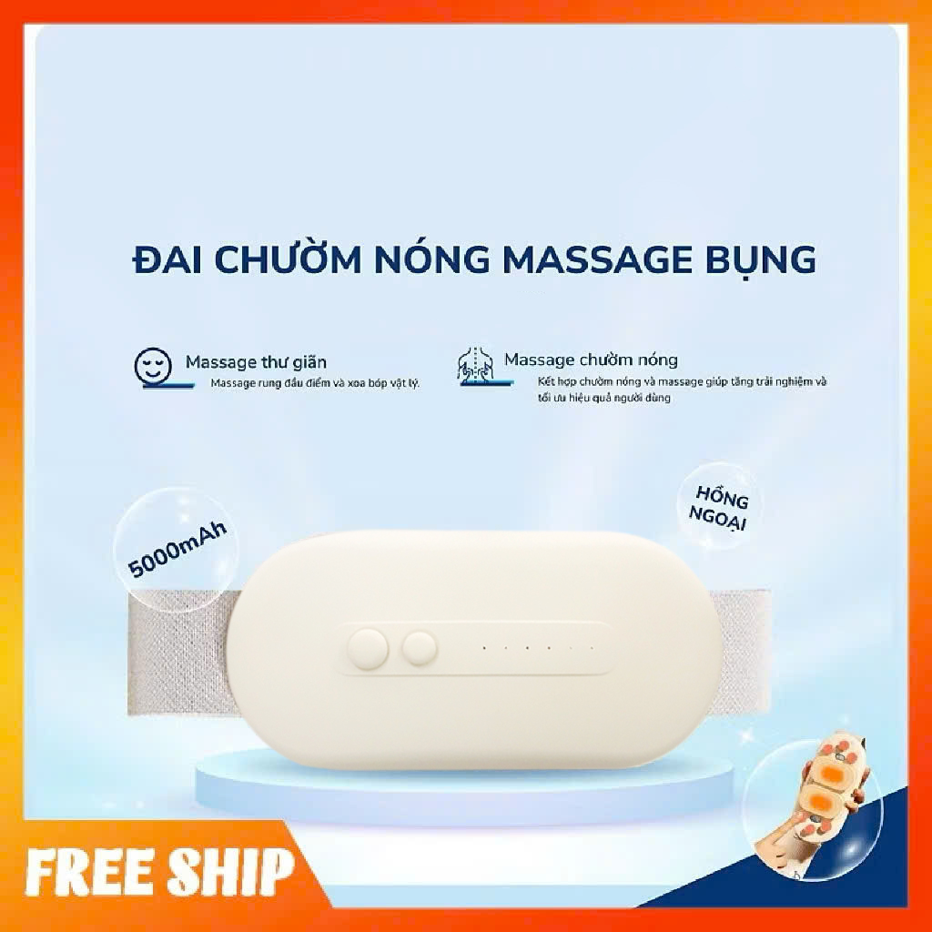 Đai Chườm Nóng, Máy Massage Giảm Đau Bụng Kinh  - Hỗ Trợ Chống Lão Hoá Da Sau Sinh