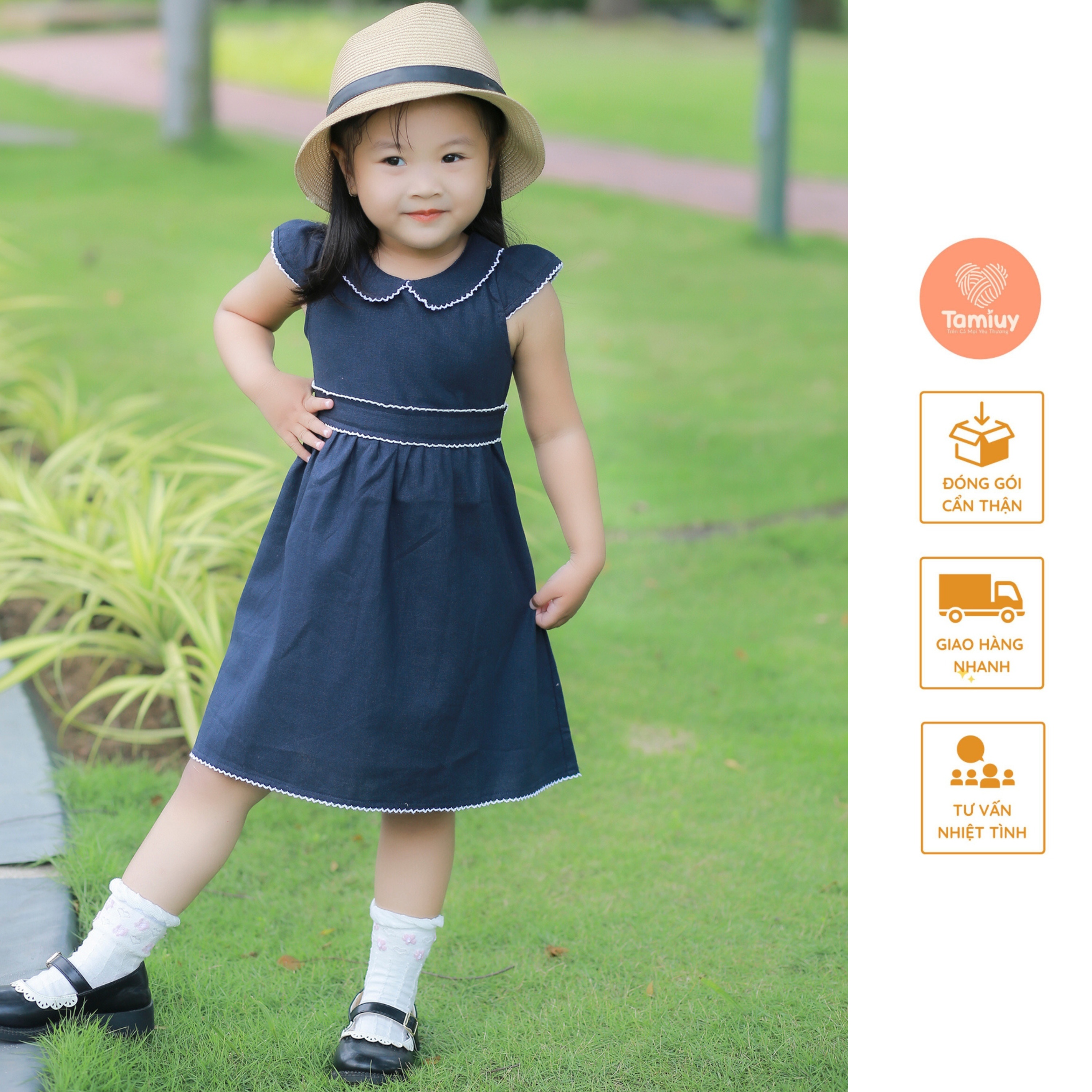 Đầm linen rode size nhí Tamiuy Kids