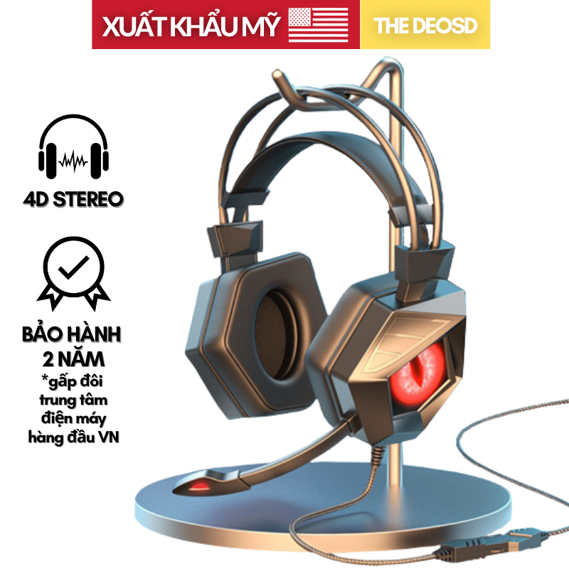 | Xuất Khẩu Mỹ | - Tai Nghe Chụp Tai Có Dây Chơi Game Có Mic Kết Nối USB / Jack 3.5mm - The Deosd WH/G15 - Hàng Chính Hãng