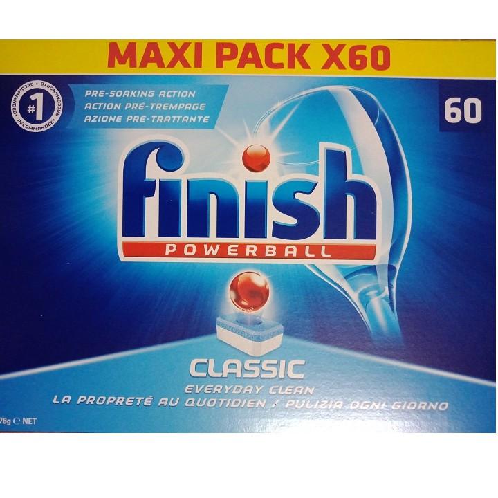 Combo hộp viên rửa chén ly finish 60 viên và hộp muối làm mềm nước 1,2kg hàng nhập đức