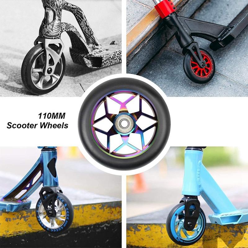 2 Chiếc Phụ Kiện Xe Tay Ga 110Mm Bánh Xe Bánh Xe Pu Nhiều Màu Sắc Bánh Xe Đóng Thế Dày Bánh Xe Ô Tô Có Vòng Bi Color: Black