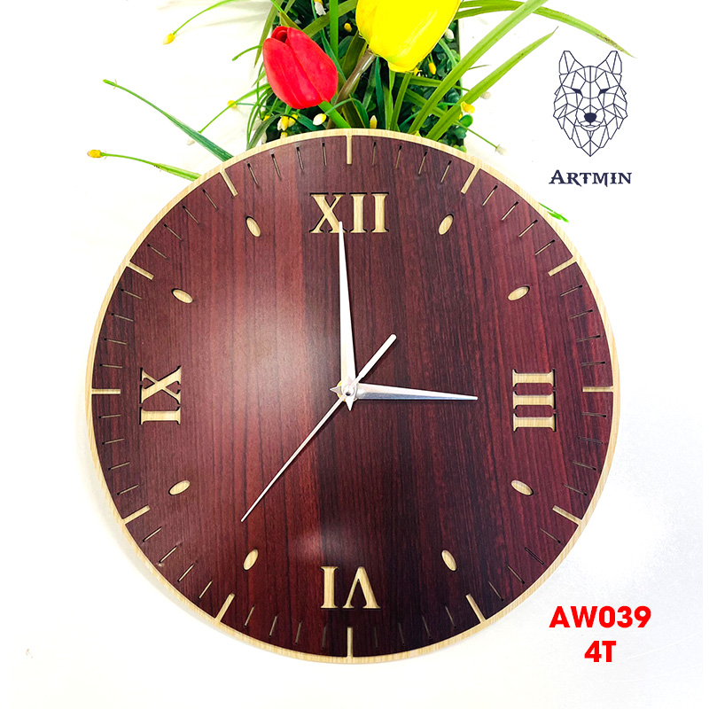 AW039 - Đồng Hồ Gỗ Decor Tân Cổ Điển – Đồng Hồ Treo Tường Trang Trí Sang Trọng