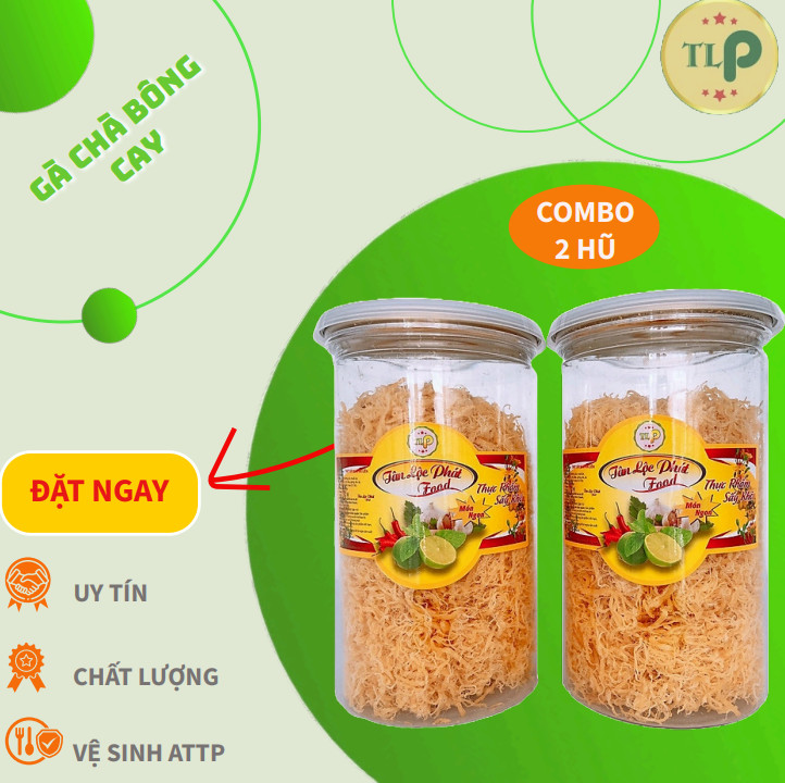 COMBO 2 HŨ GÀ CHÀ BÔNG CAY CHẤT LƯỢNG TÂN LỘC PHÁT - MỖI HŨ 200G